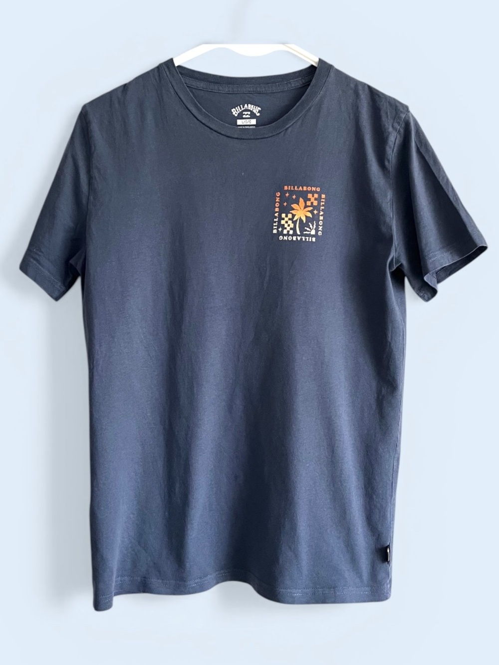 Billabong Dark Blue Cotton Logo Youth Tee Size L